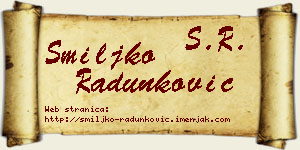 Smiljko Radunković vizit kartica
